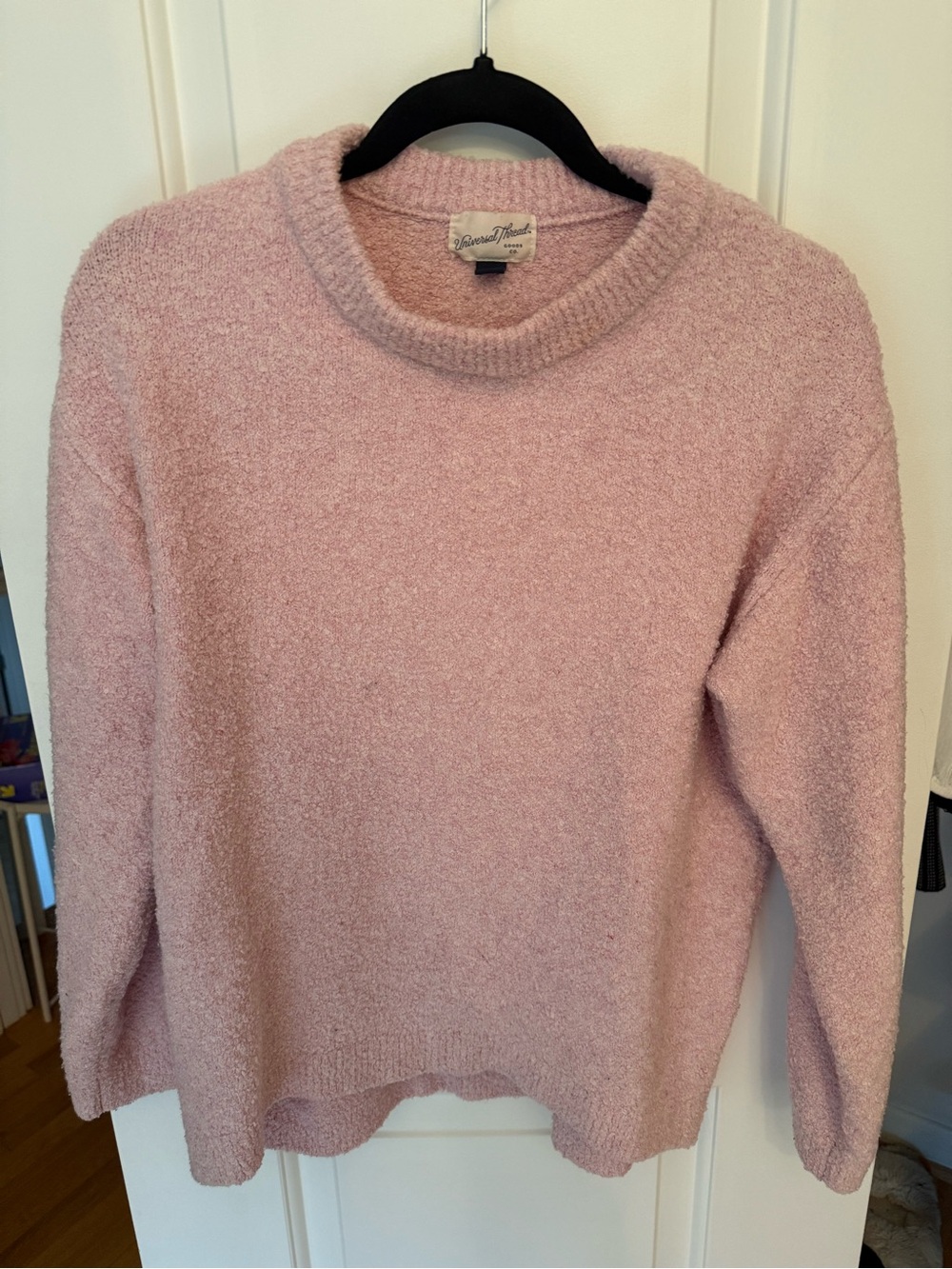 Universal Thread Soft Pink Bouclé Crewneck Sweater